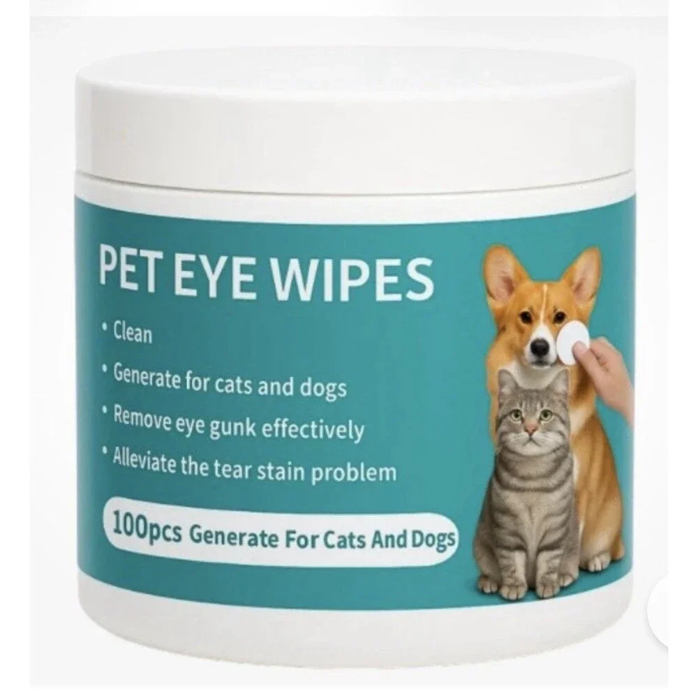 Pet Eye Wipes 100pcs Dogs & Cats | Gentle Tear Stain Remover Pads